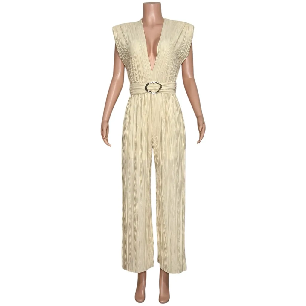 SABINA MUSÁYEV Galliano Jumpsuit, Ivory, Medium - Image 3