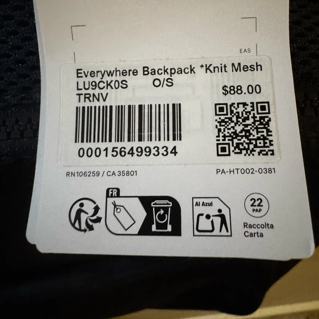 Lululemon  athletica Dark Blue Mesh Everywhere backpack NWT - Image 2