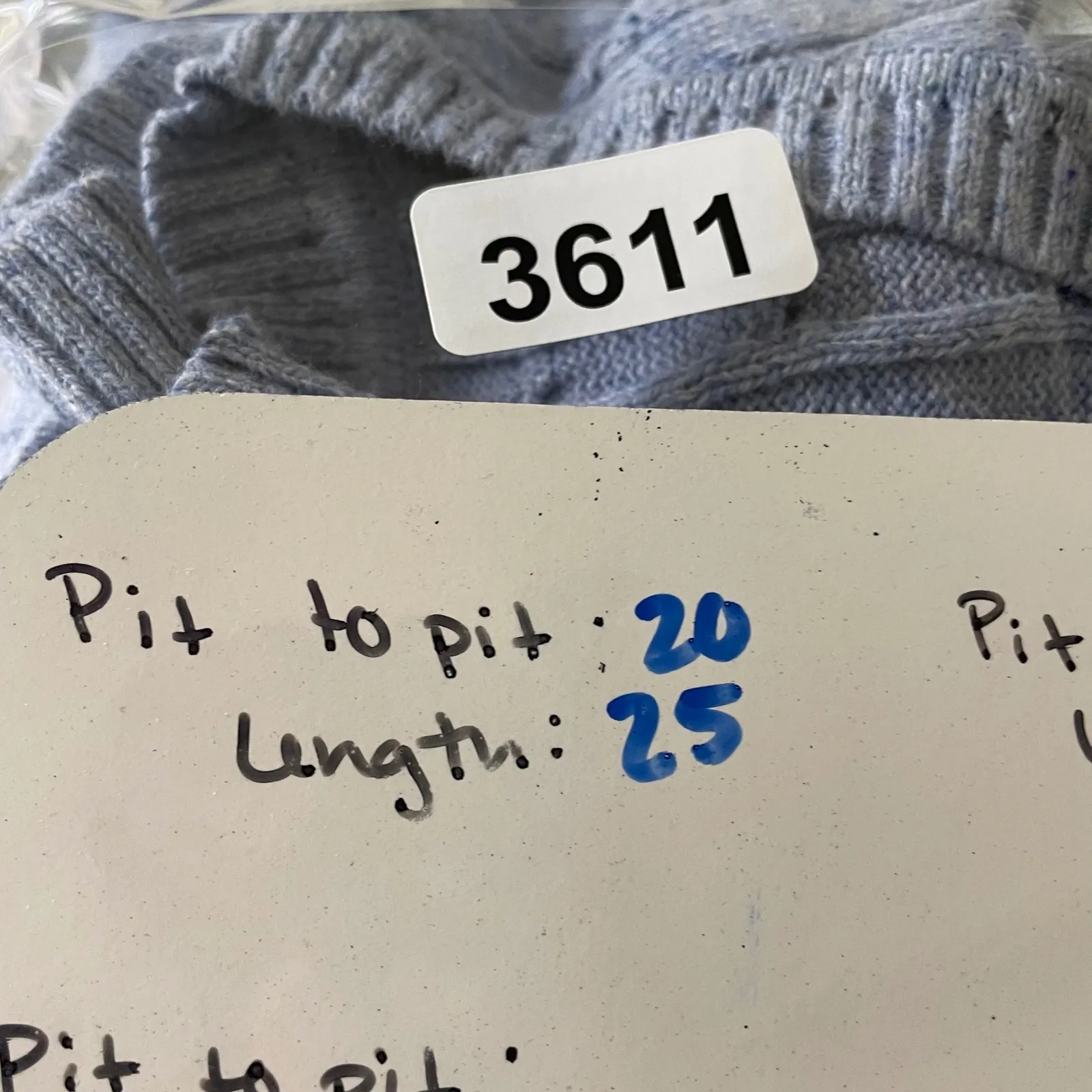 NWT Karen Scott Cable Knit Sweater Light Blue Speckled Crew Neck Long Sleeve M - Image 6