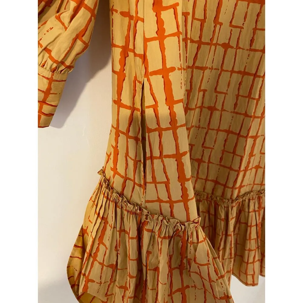 Olivia James Chloe Mini Dress Off the Grid Biscotti $216 Drop Waist Flounce S Brown - Image 10