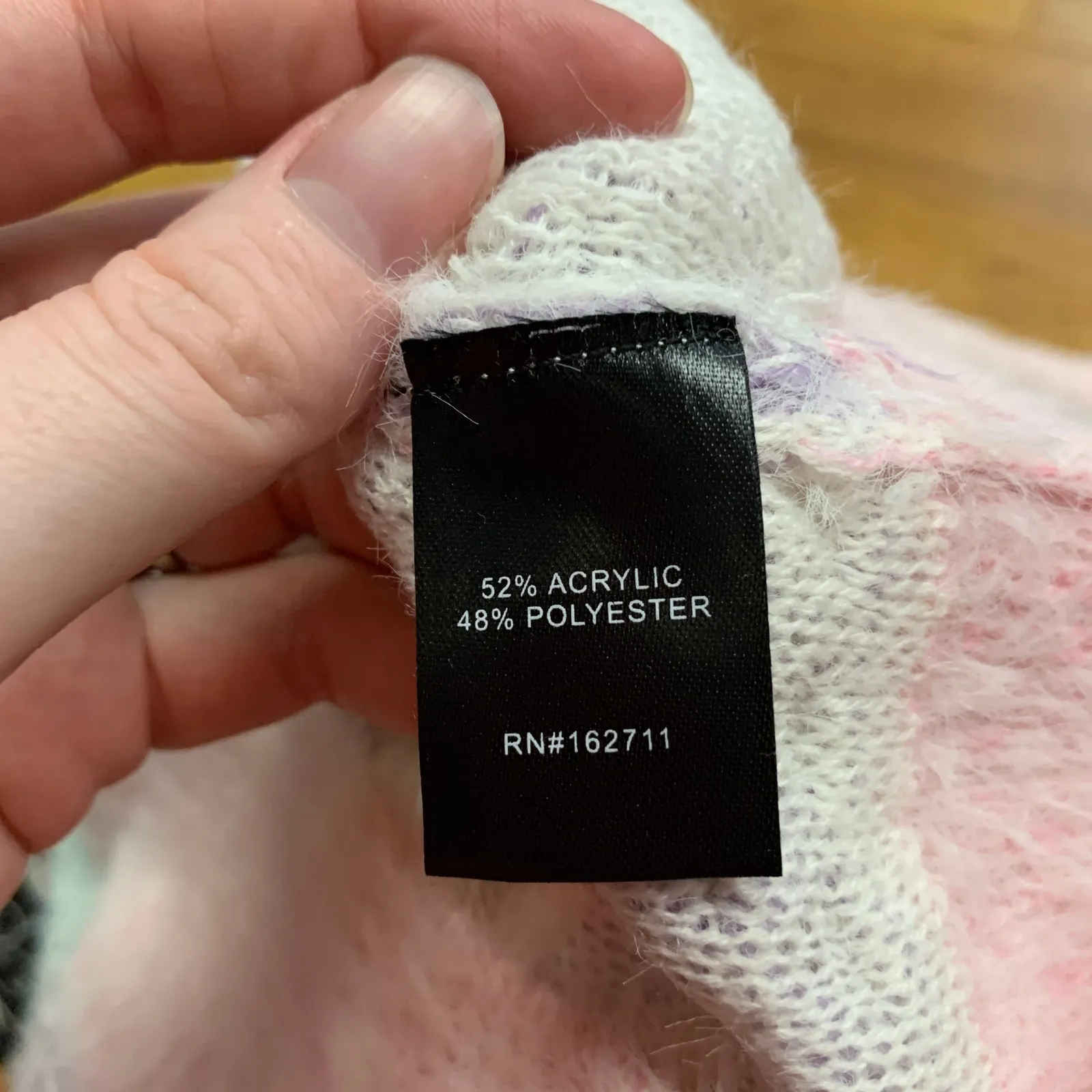 MAJOR Label Group Striped Fuzzy Mock Neck‎ Sweater XS Pink Purple Pastel Fluffy - Image 6