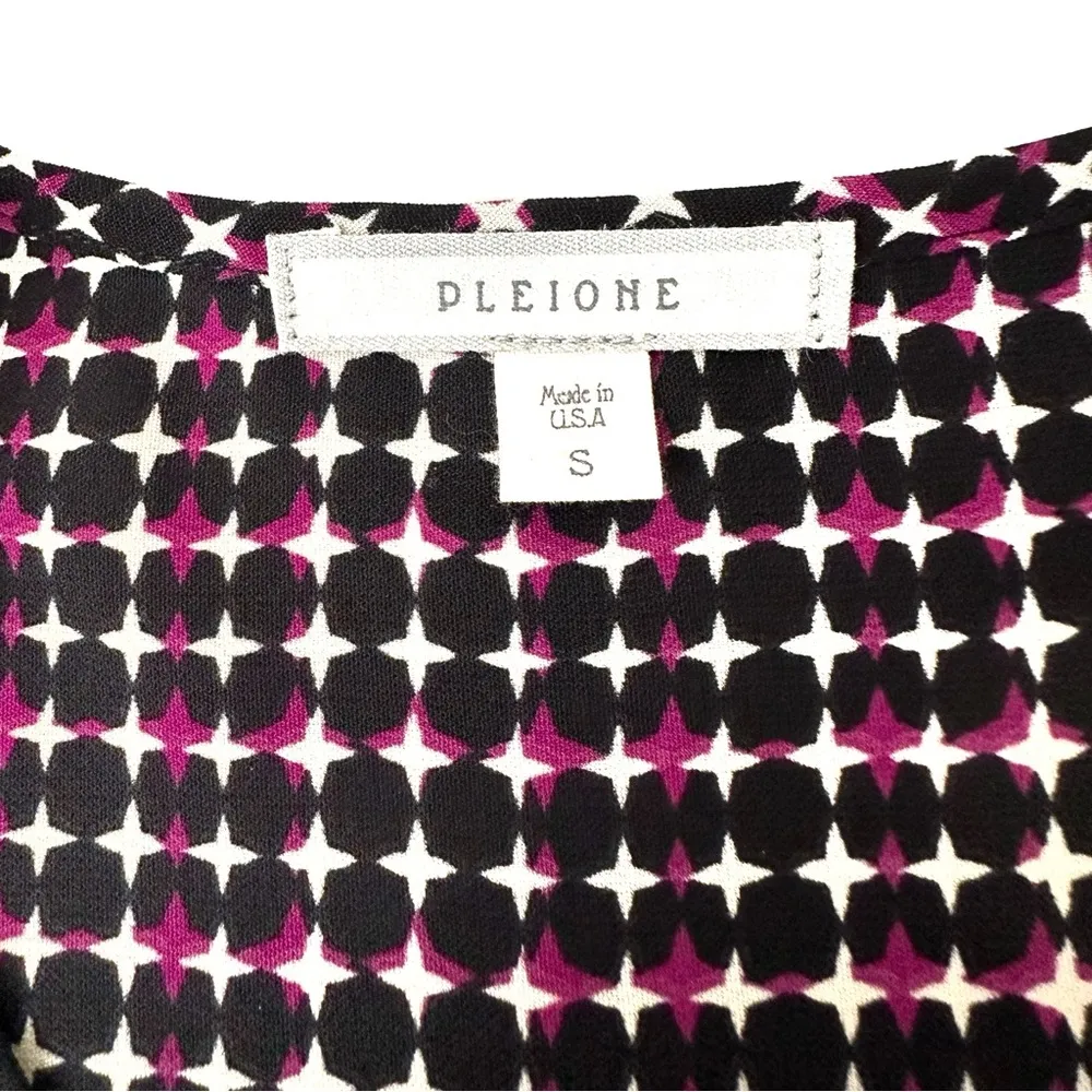 Anthropologie "Pleione" Black/Pink/White Tank Top with Overall Star Print - Image 2