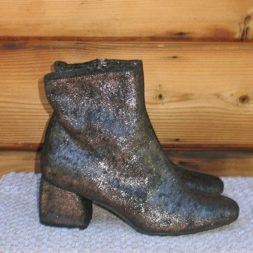 Cordani Womens 8 Black Glitter Ankle Boots Black - Image 2