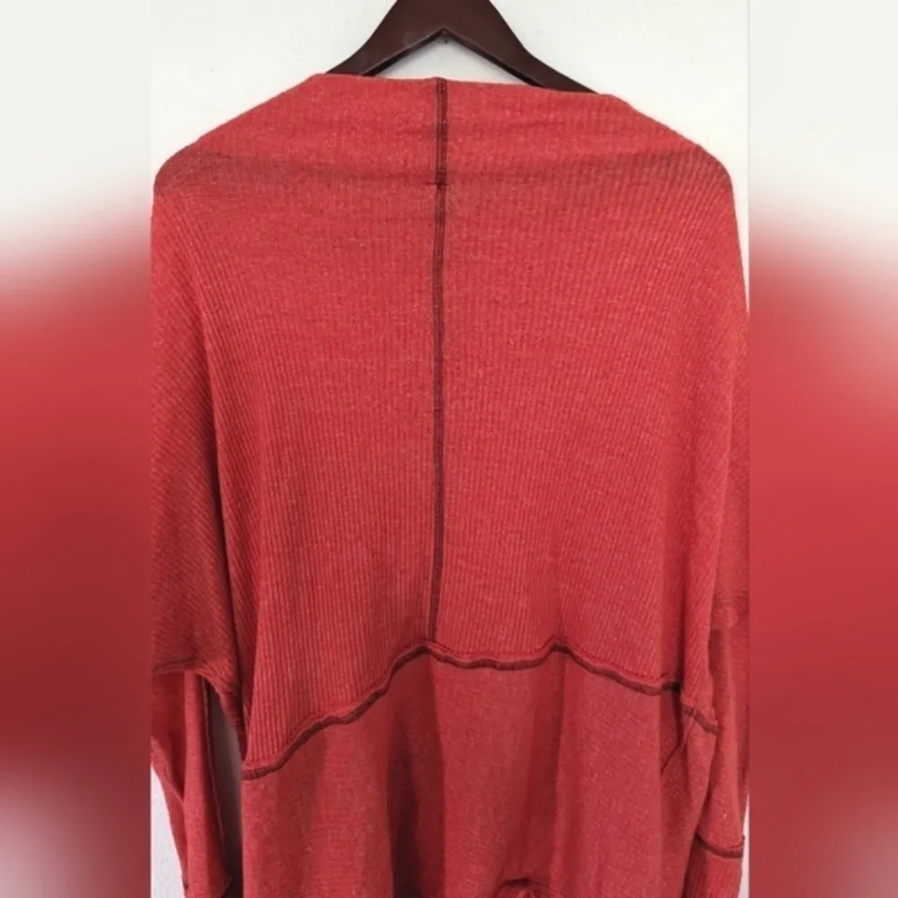 Free People We The Free Londontown Thermal Cherry‎ Coral Oversized Top XS - Image 7