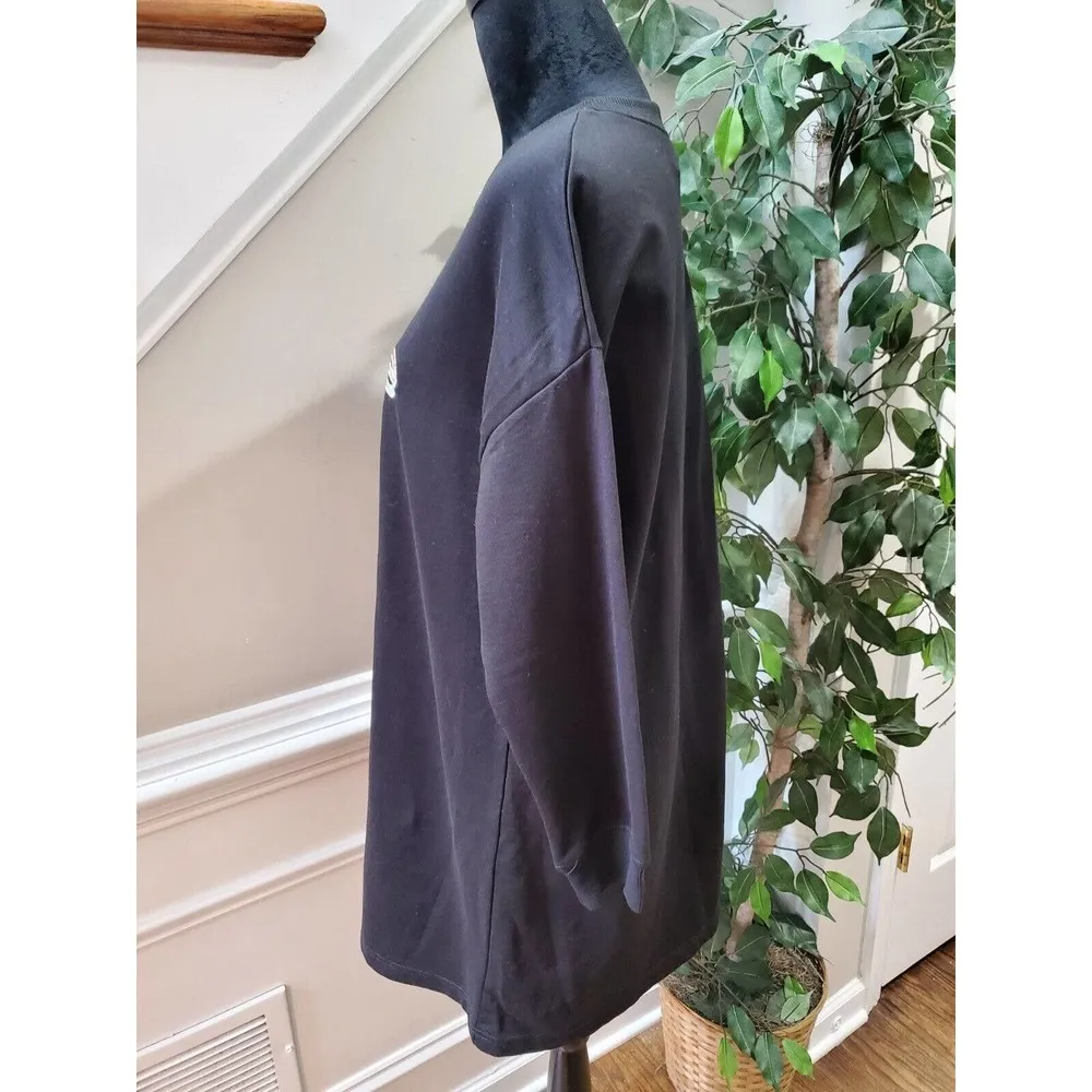 Bebe Womens Black Solid Cotton Round Neck Long Sleeve Knee Length Dress Size L/G - Image 6