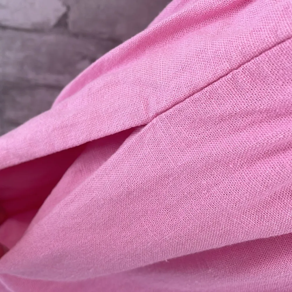 J.Crew Linen Blend Ruffle Tiered
Pink Dress - Image 6