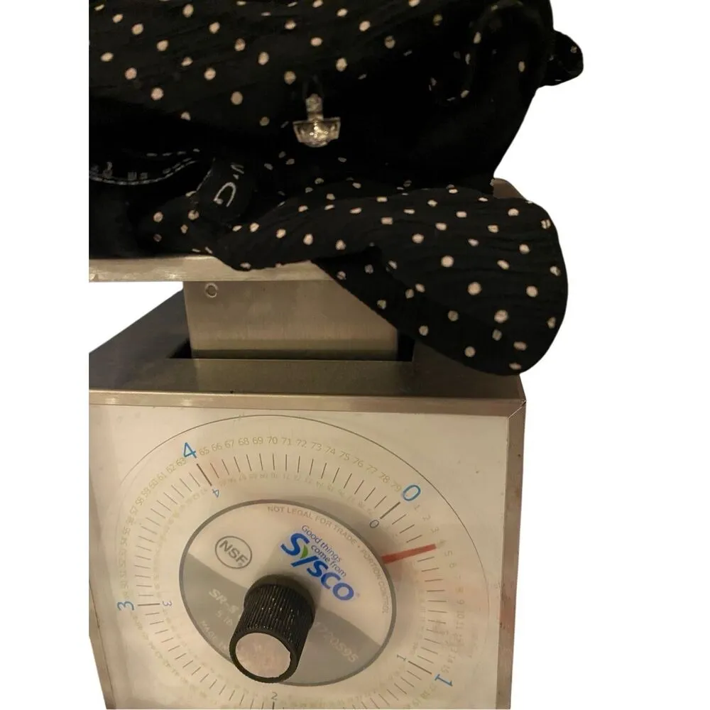 Fang Polka Dot Blouse Juniors Medium Formal Career Office Workwear Work School Black Size undefined - Image 13