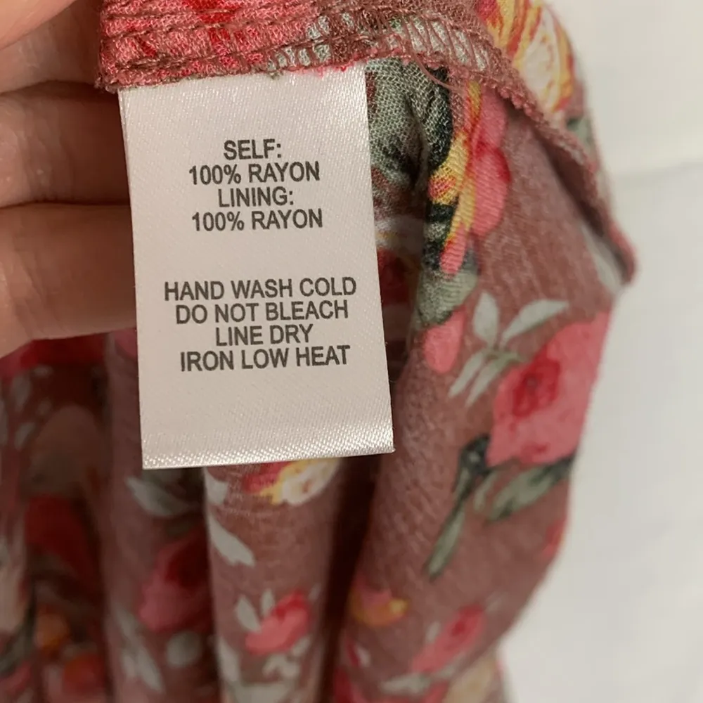 Lulu's size medium floral maxi dress tank split rose mauve flowers guest party - Image 9