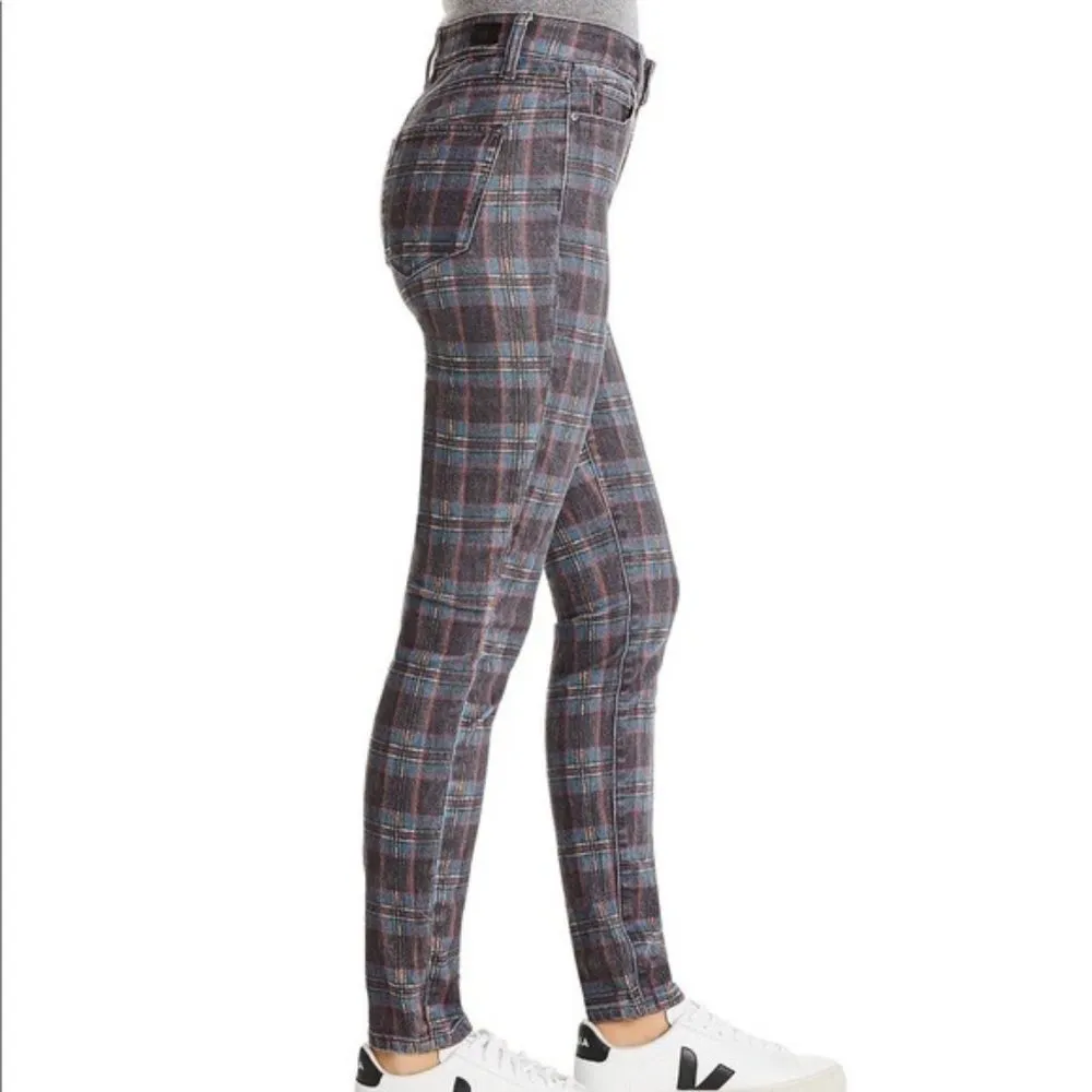 Anthropologie’s Paige Jeans Hoxton Plaid Skinny Leg Black Grey Size 26 NWT $215 - Image 5