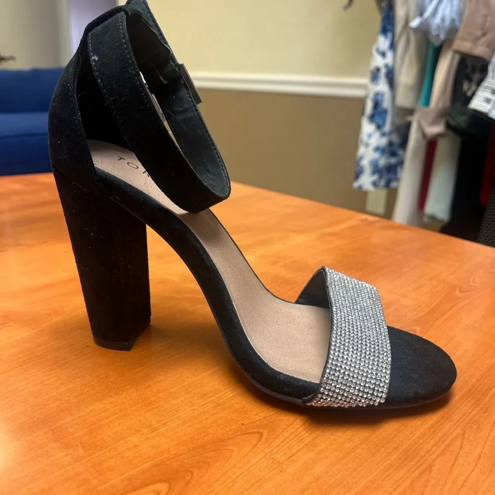 Torrid‎ Embellished Block Heel Sandals | Size 7.5  Wide Width Plus Size - Image 2