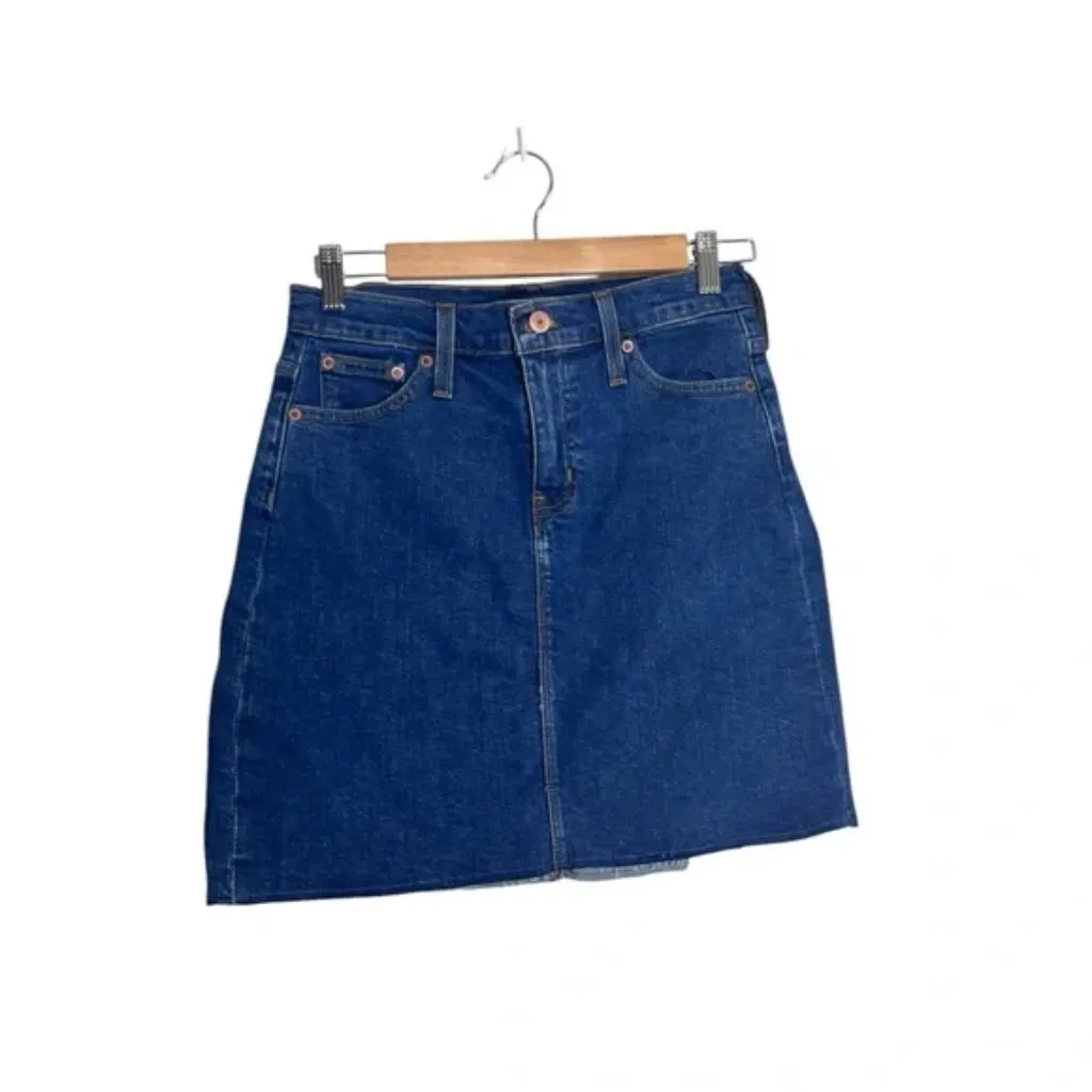 J. Crew Mercantile NWT Classic Blue Denim Raw Edge Mini Skirt - Image 3