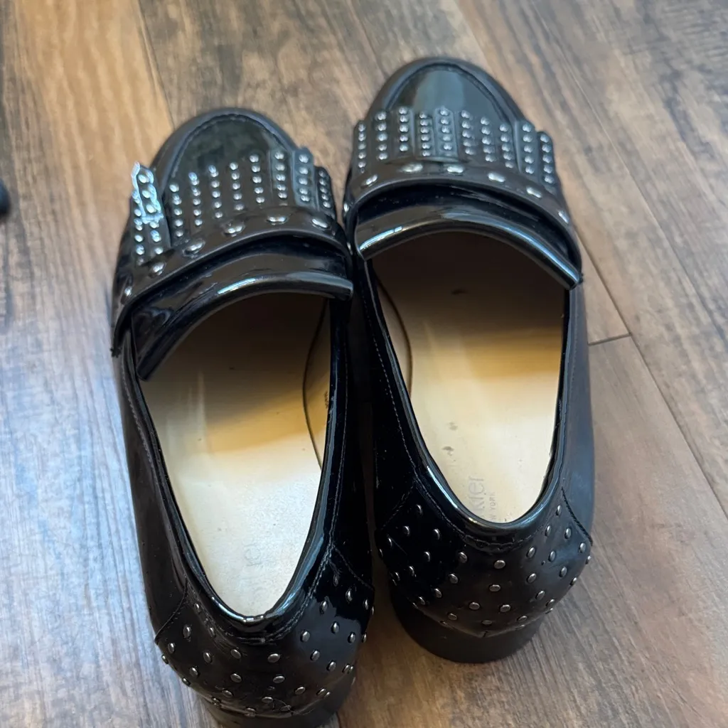 Botkier Victoria Black Patent Leather Studded Flats - Image 16