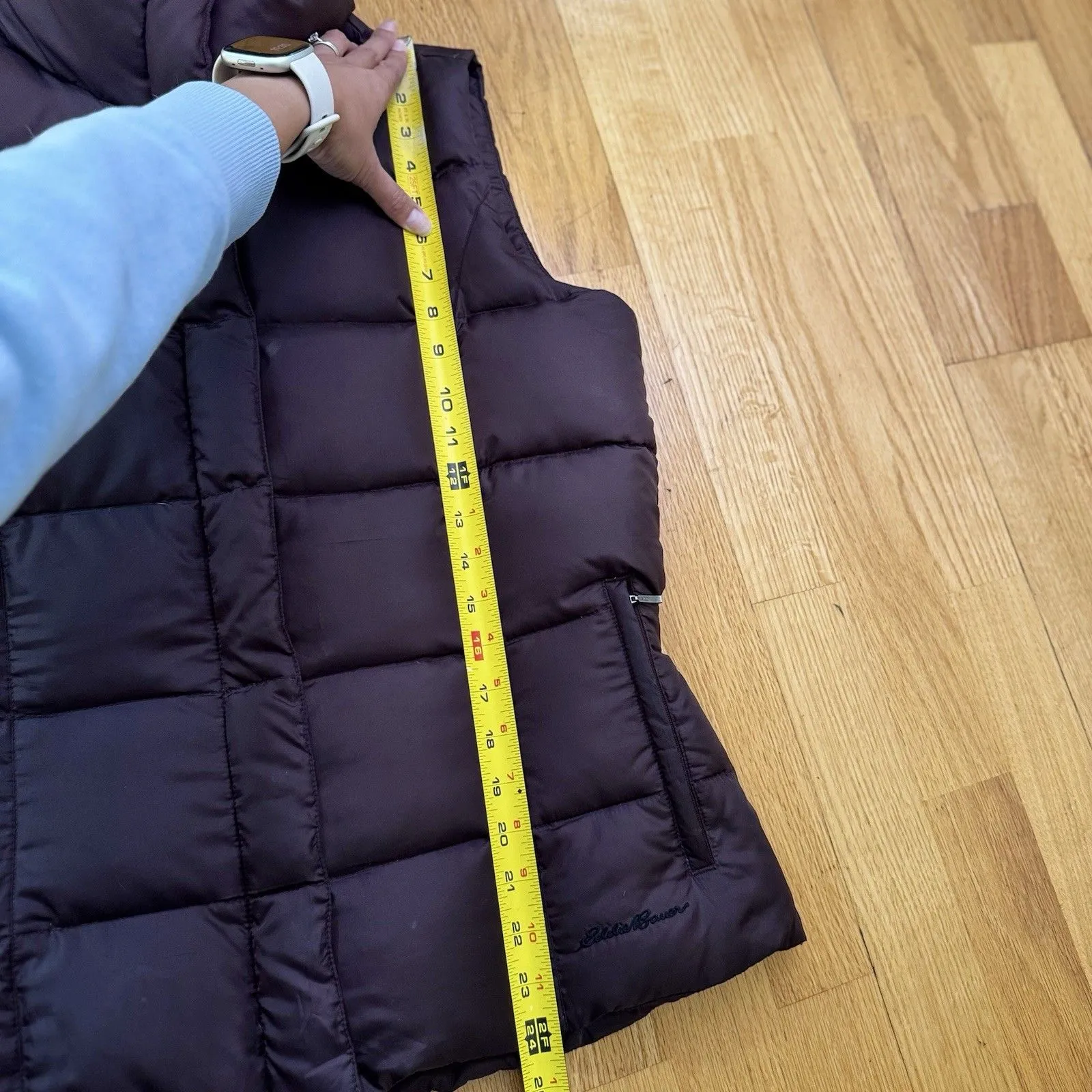 Eddie Bauer Women’s Premium Goose Down Puffer Vest Winter Cabin Cottage Brown M - Image 8