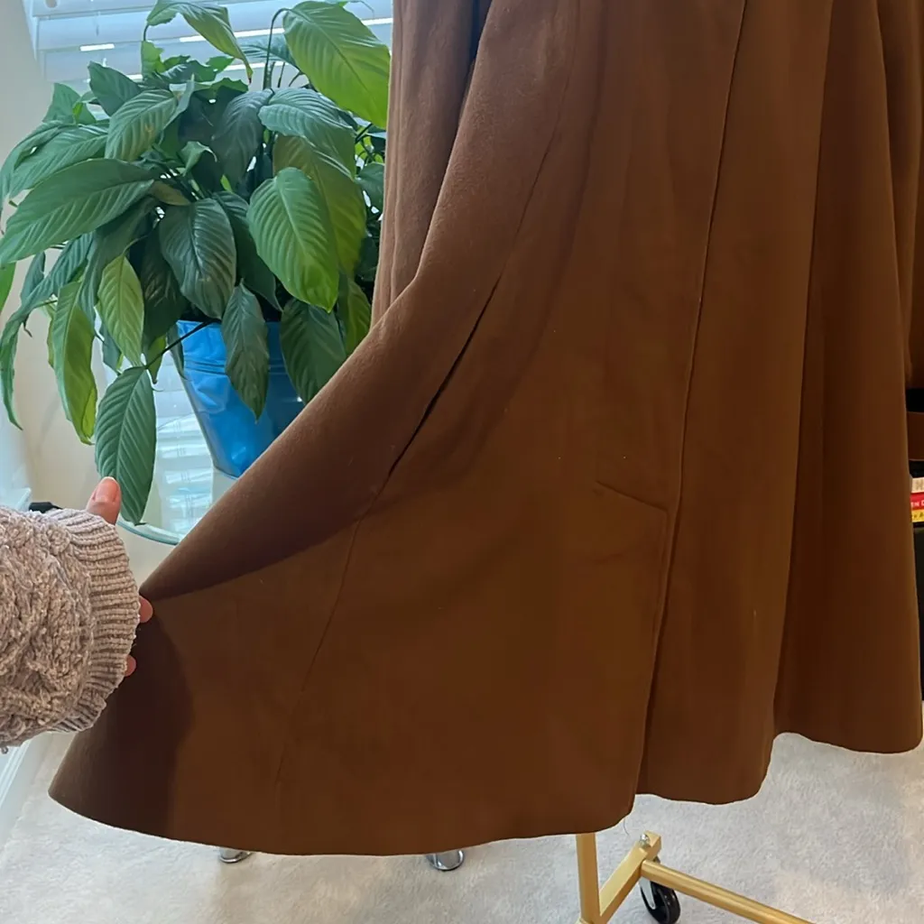 Vintage International Scene wool swing coat Brown Size 10 - Image 10