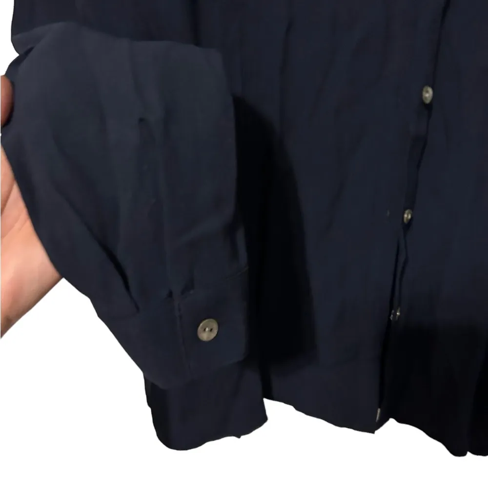 J Jill blue long sleeve button down tunic shirt size medium - Image 5