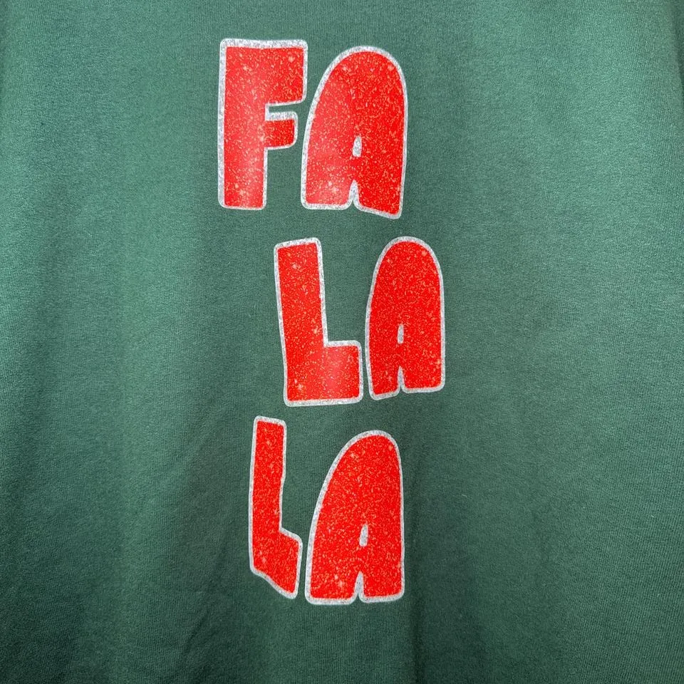 Jerzees  Women's Unisex Green Christmas Pullover Sweater Sweatshirt Size Large‎ - Image 2