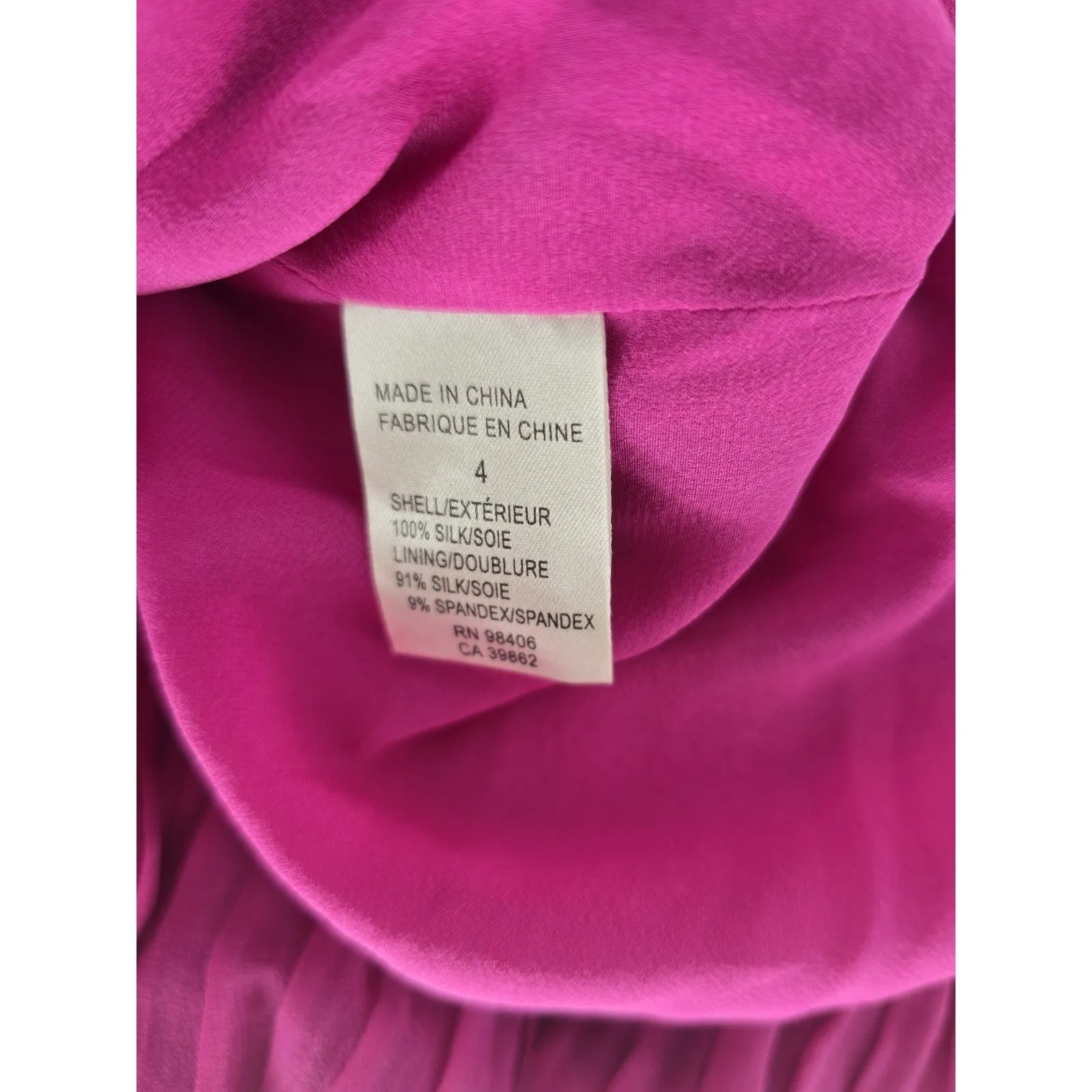 Theory Women Pink One-Shoulder Silk Pleated Mini Cocktail Georgette Dress Size 4 - Image 4