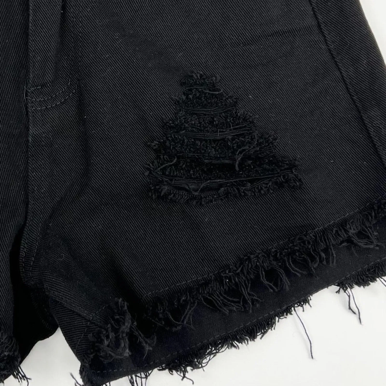 Shein Distressed Denim Shorts Womens Small‎ Grunge Thrash Festival Bohemian Mom - Image 4