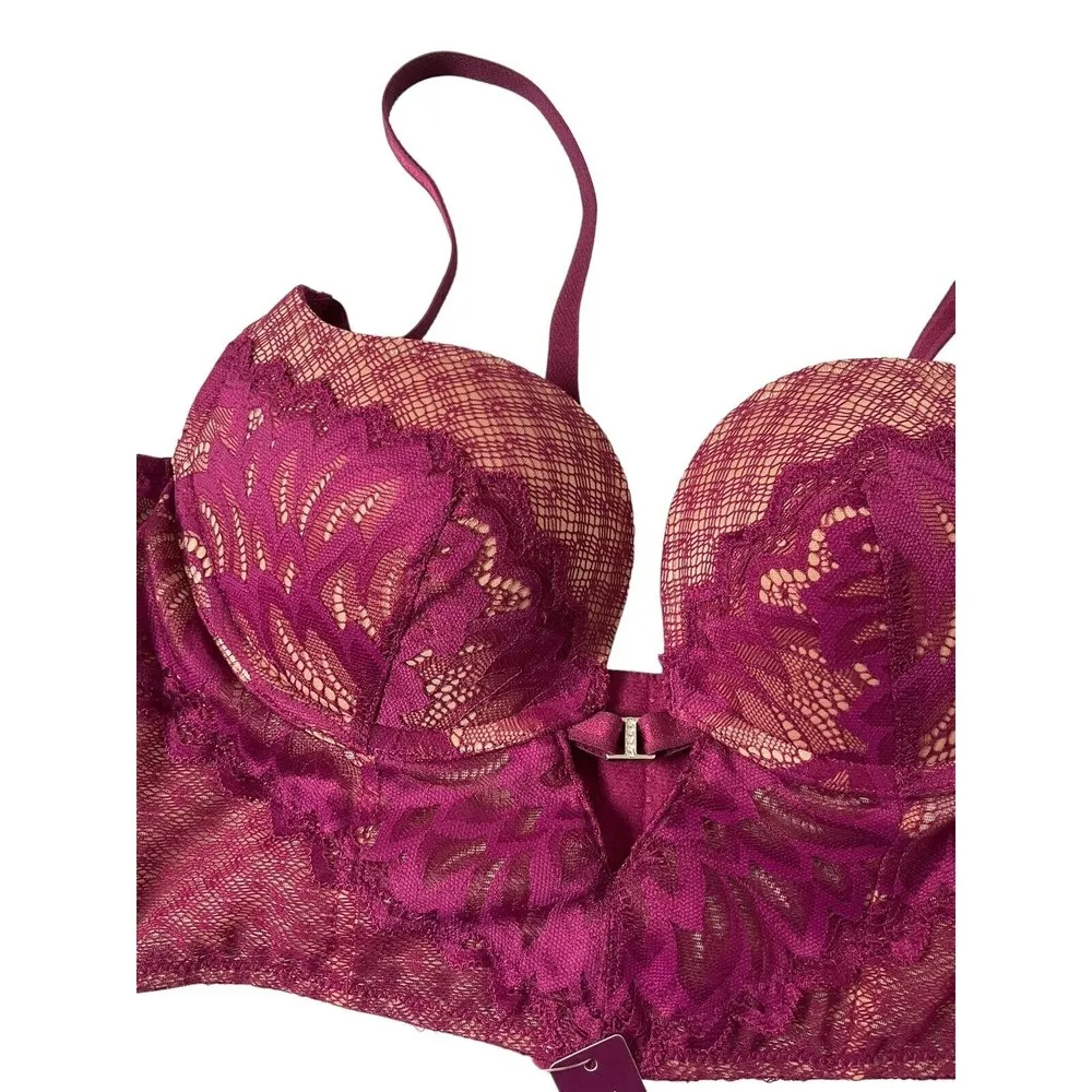 Adore Me Women Size 34B Bra Bralette Burgundy Lace NWT 10-D - Image 10