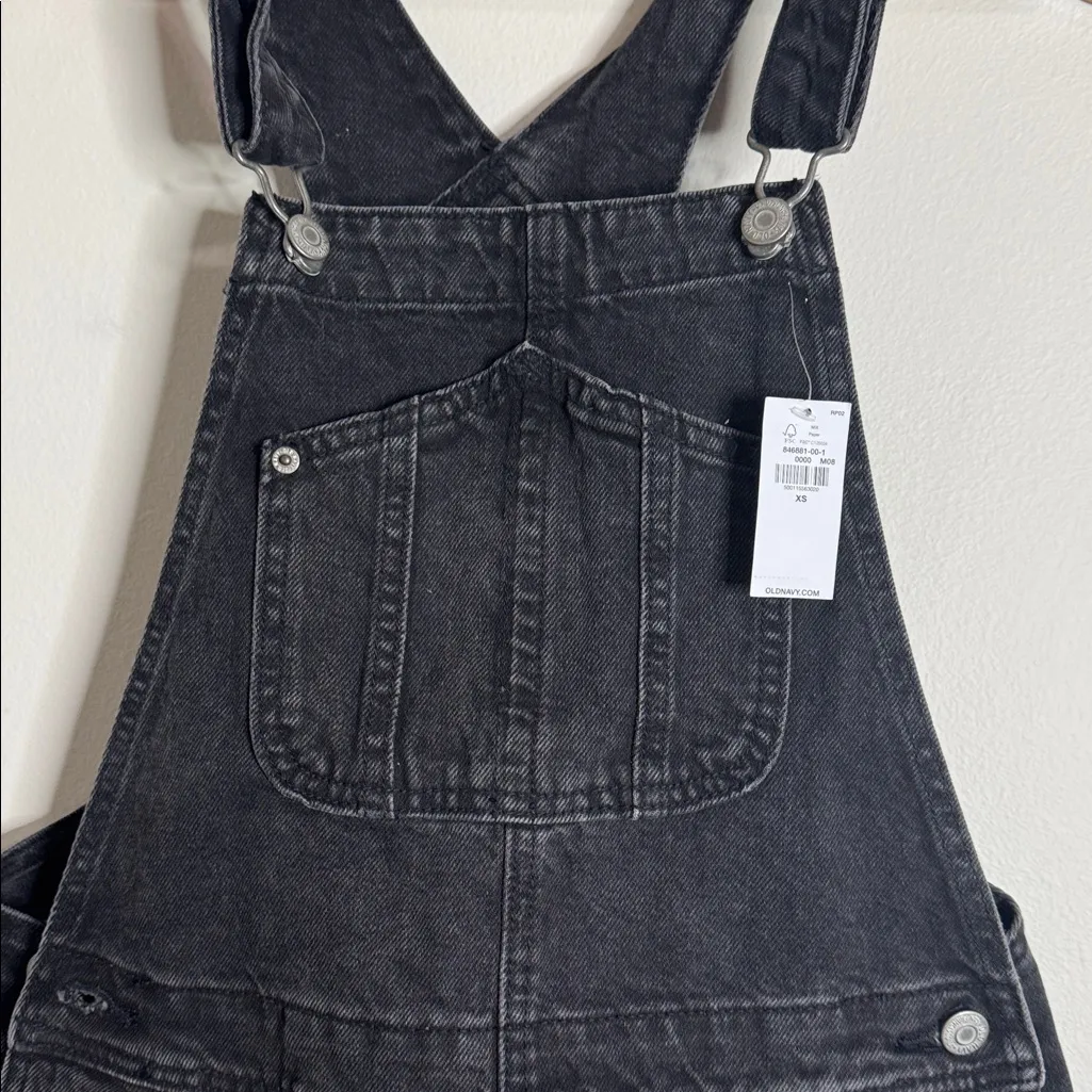 Old Navy  Charcoal/Black Jean shortalls size XS - Image 5