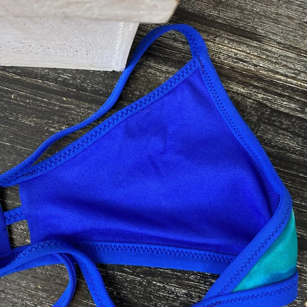 Speedo Endurance Lite Green & Blue Print 2 Piece Shorts & Bikini Top Set NEW S/M - Image 4