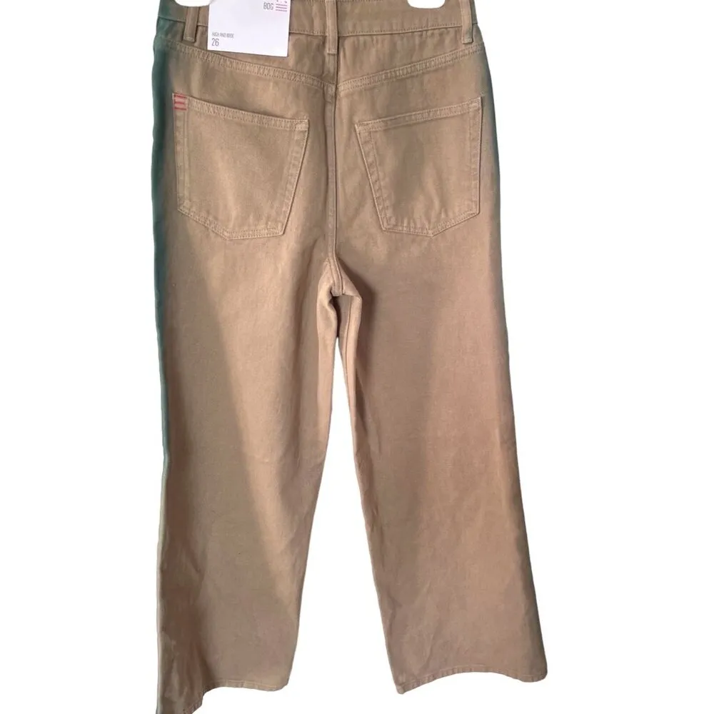 BDG Urban Outfitters Women's High & Wide Jeans Sz 26 Beige Green New - Image 7