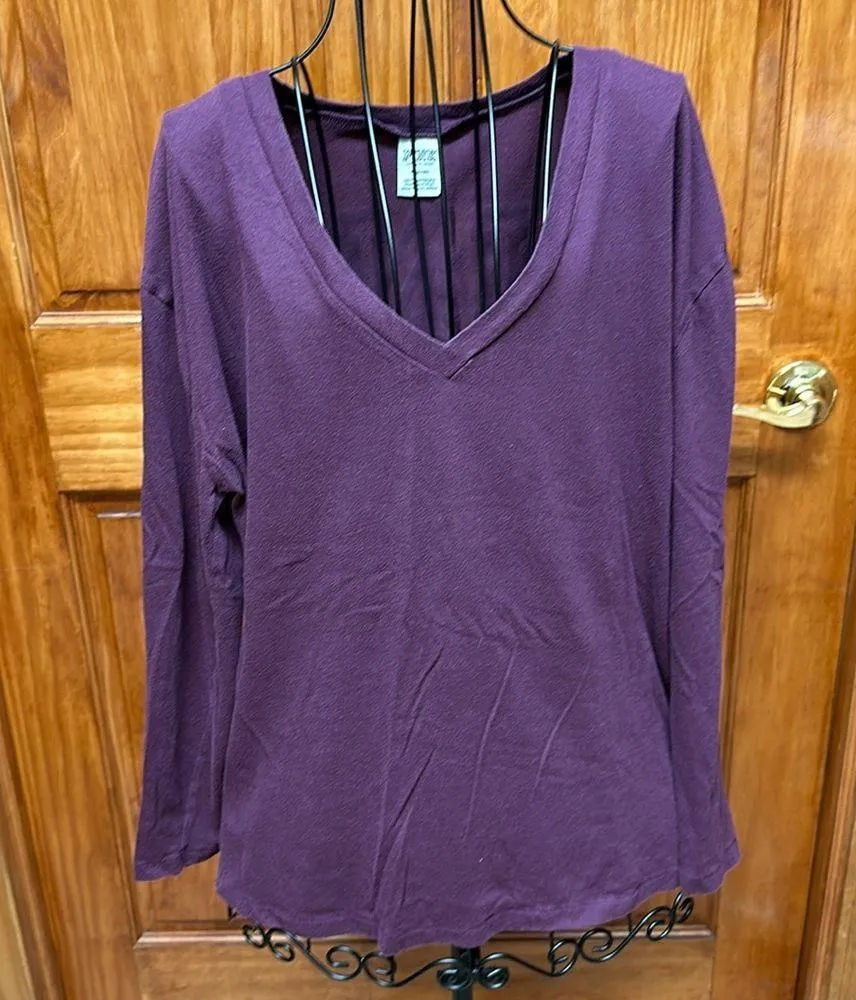 Victoria's Secret PINK Logo Long Sleeve V-Neck Campus Tee​ - Image 2