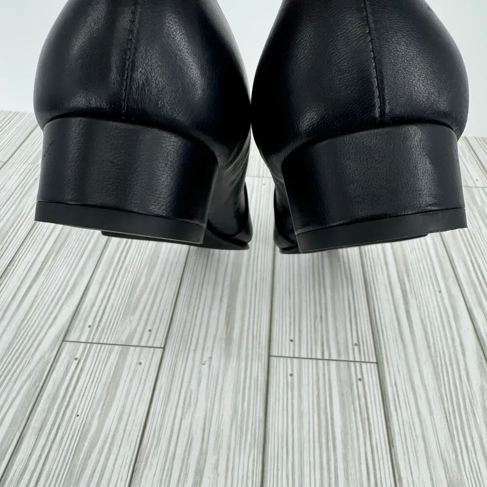 Avellini shoes snake print leather slip on flats loafers pointed toe black 40 Size 9.5 - Image 7