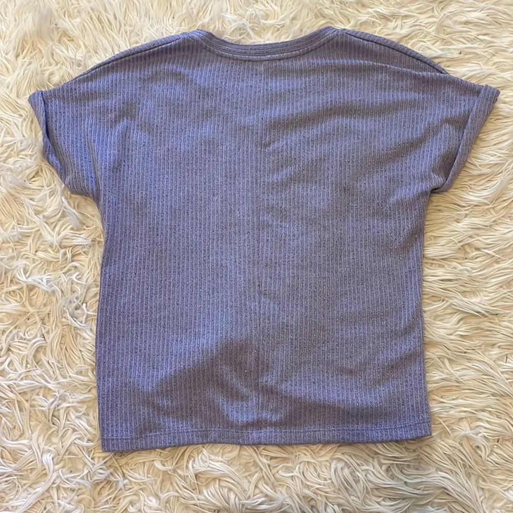 Lush Purple Knit Short Sleeve Top - Image 5