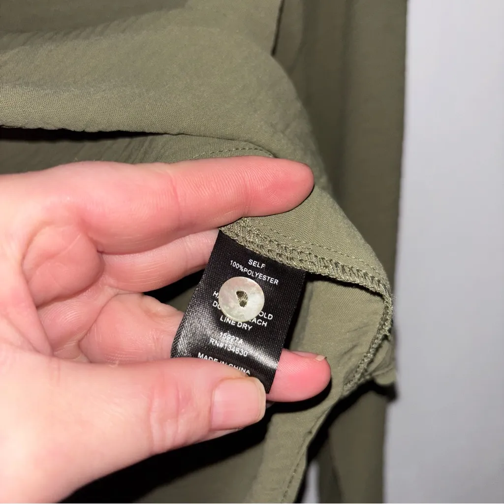 Evereve Olive Button Down Shirt - Image 4