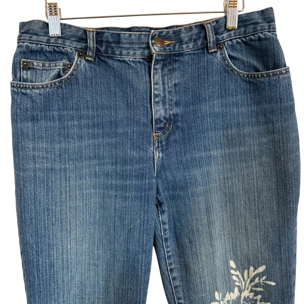 Lauren Ralph Lauren Vintage Jeans Floral Print Bootcut Denim Women’s Size 10P - Image 2