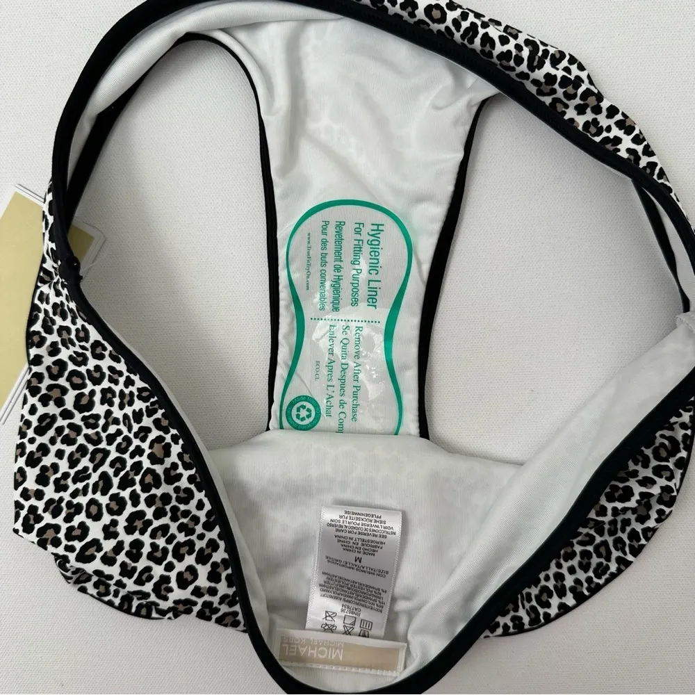 Michael Kors Women’s Mini Leopard Print Bikini Swim Bottom Size M - Image 11
