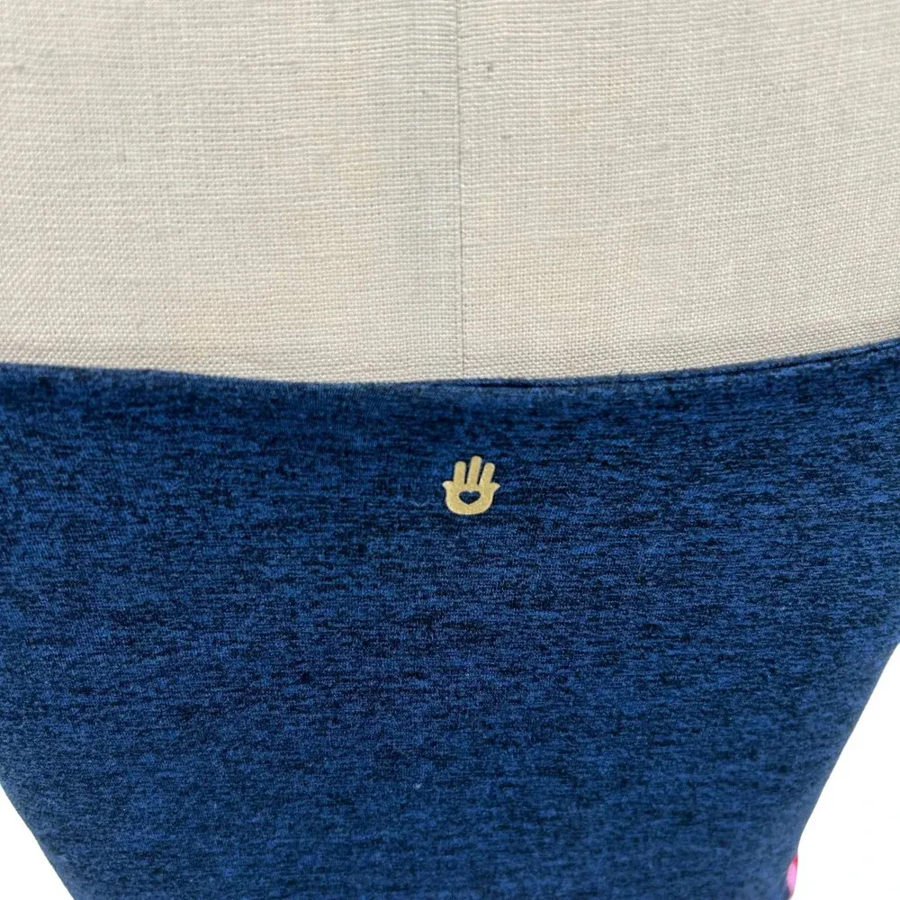 Spiritual Gangster Practice Cami Navy Blue Side Stripe Crop Top Size‎ Small - Image 7