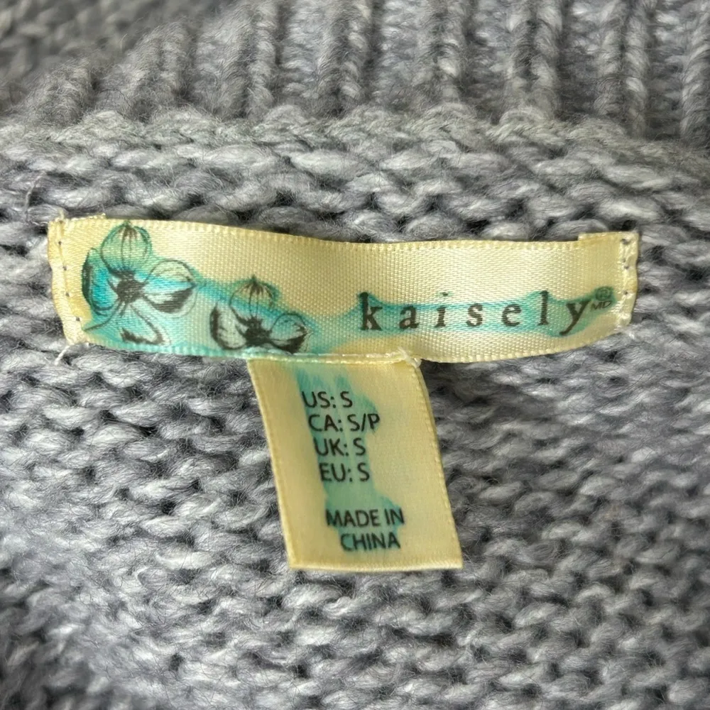 Kaisely Kaisley Turtleneck sweater with side zip Grey Size Small - Image 4