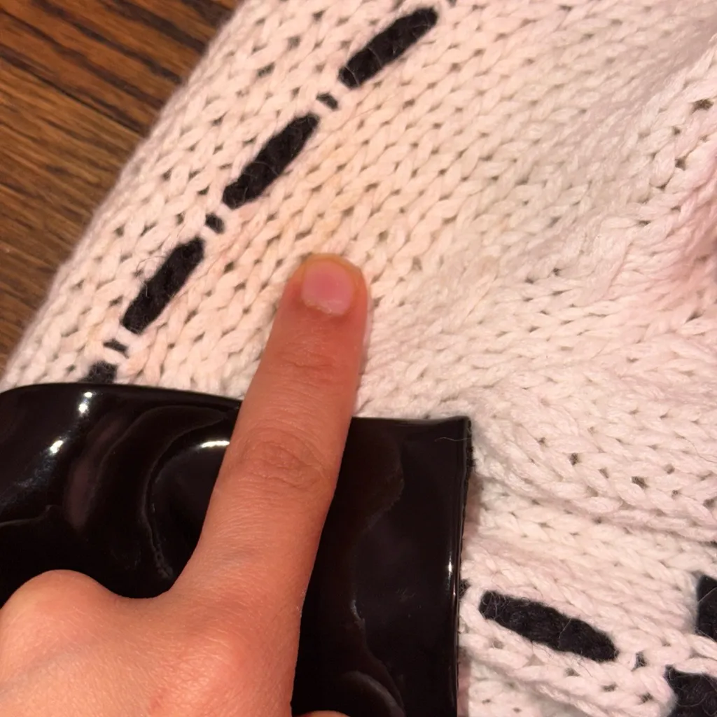 Vintage Cardigan Jacket Michael Simon New York Plaid Knit White and Black Size L Size L - Image 7