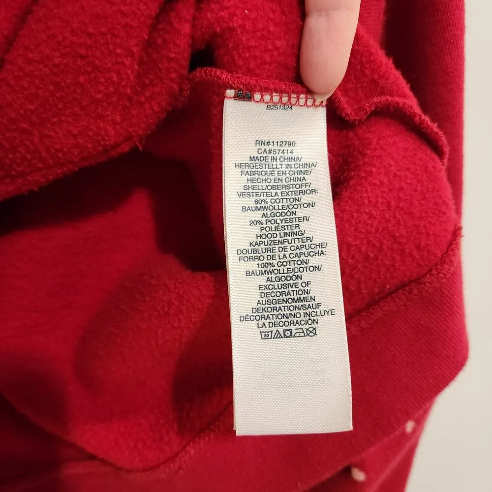 True Religion Classic Full Zip Hoodie Sweatshirt Graphic Print Casual Red Large - Image 7