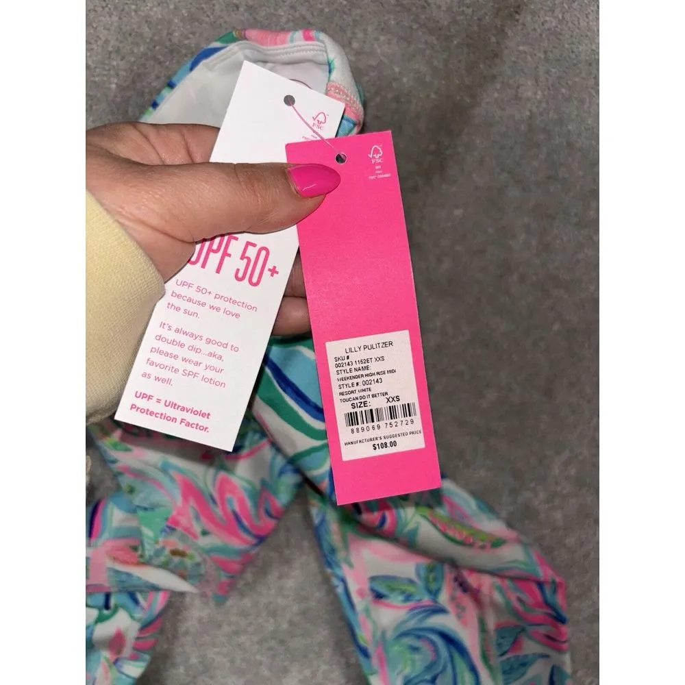 NWT Lilly Pulitzer Xxs Luxletic Weekender HR Leggings Toucan Do It‎ Better - Image 6