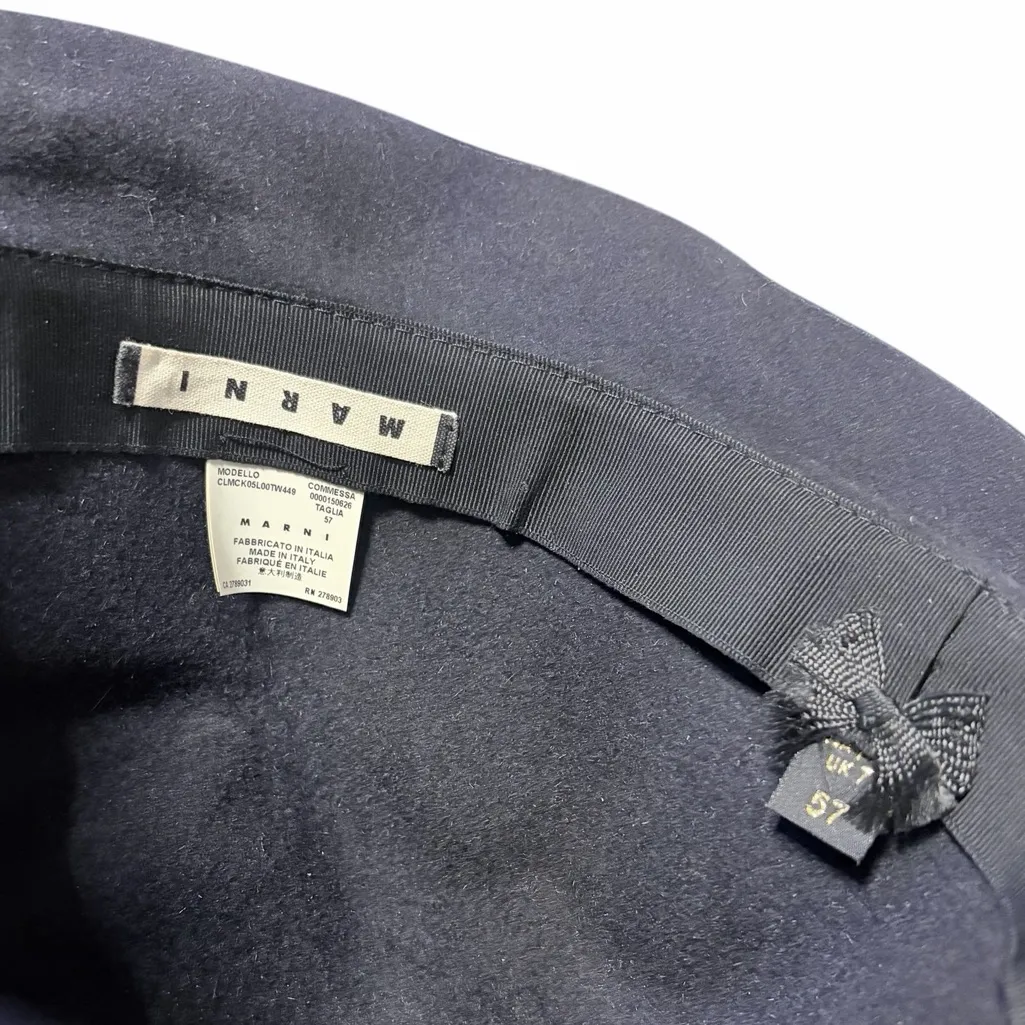 Marni wool navy blue Bucket Hat - Image 5