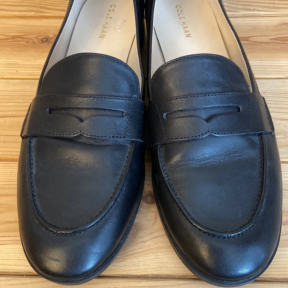 Black PINCH Classic Leather Penny Loafers Size 8.5M Preppy - Image 9