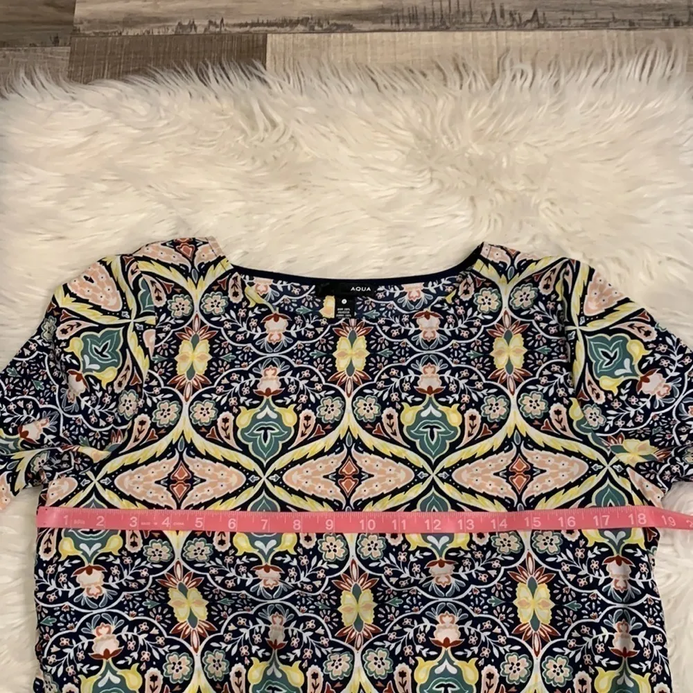 NWT AQUA Bloomingdale’s exclusive split tie sleeve top blouse S - Image 7