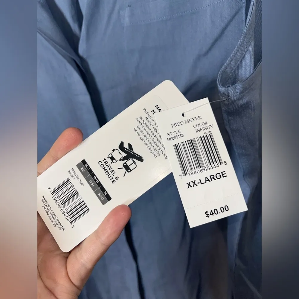 Marika NWT Sleeveless Linen ButtonUp Collar Tunic Shirt Pocket Preppy Blouse XXL Blue Size undefined - Image 9