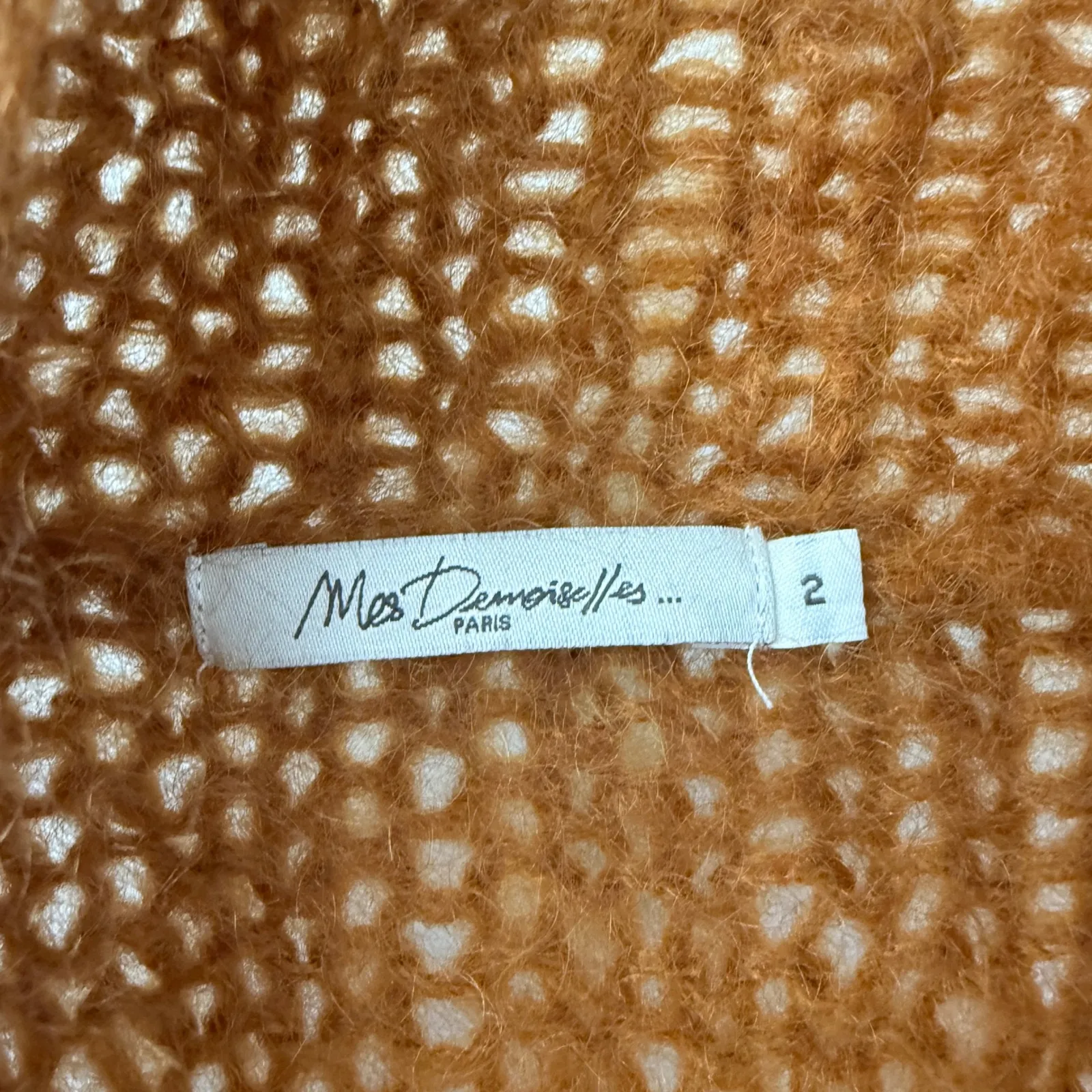 Mes Demoiselles Paris Mohair Acrylic Blend Cardigan Sweater Orange sz 2 Luxury - Image 6