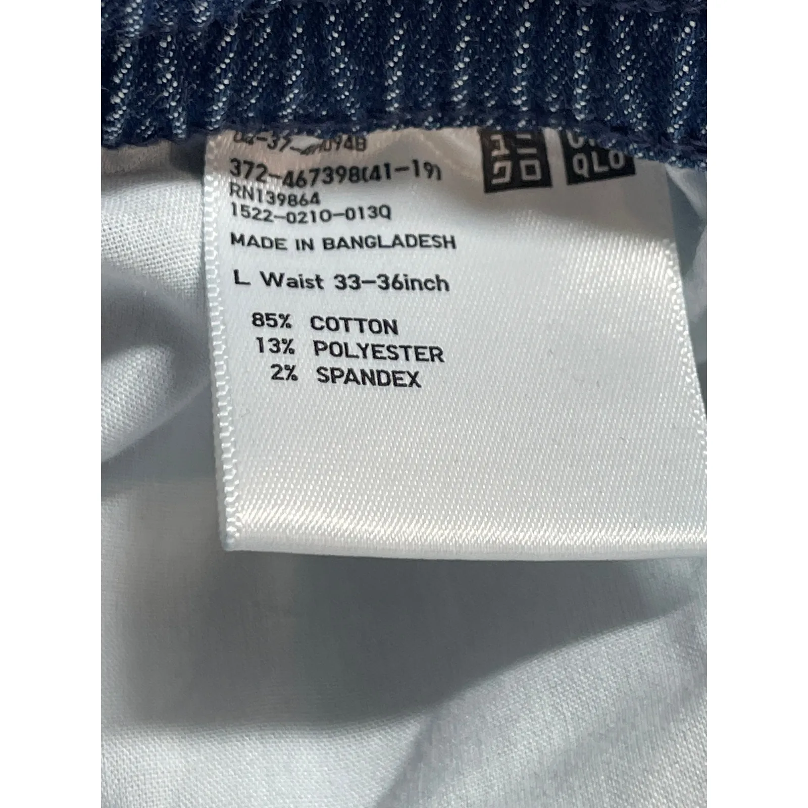 Uniqlo Women's Blue Pull On High Waisted Baggy Straight Leg Denim Jeans Size L - Image 5