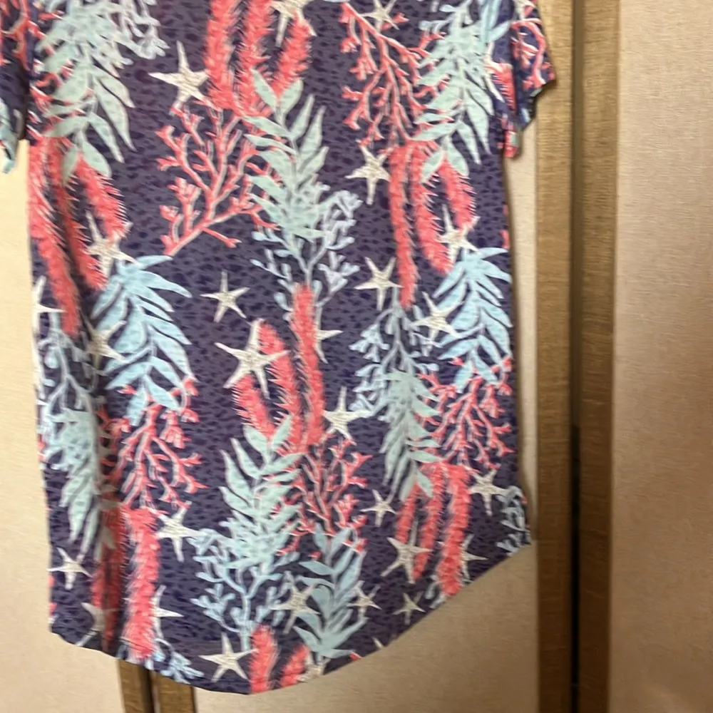 Casey key Floral Print Women's Top small Blue - Image 7