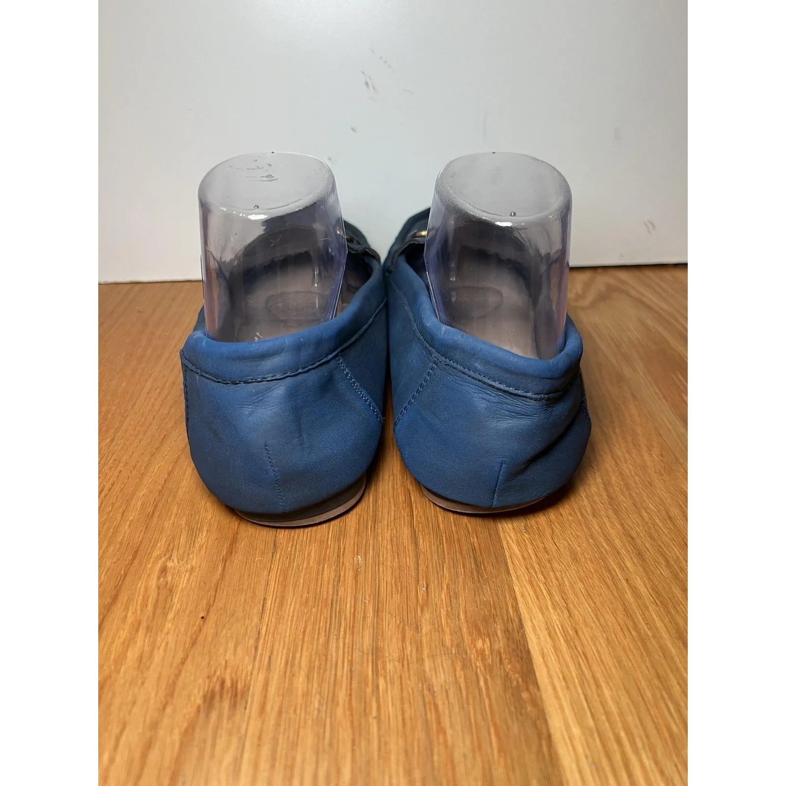 H By Bendel Shoes Womens Size 9W Blue Leather Perforated Loafer Moc Drivers - Image 6