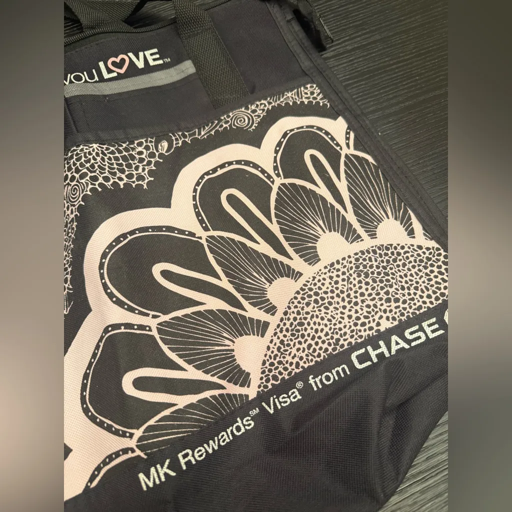 Mary Kay Black & Pink Zip Tote MK Rewards Visa Chase Large Purse Bag - Image 3