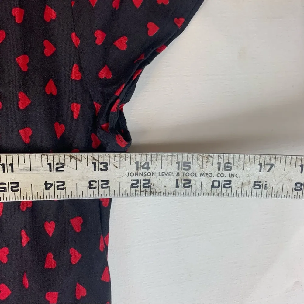 Reformation jeans size small Jennifer black red heart dress midi slit queen moda - Image 6