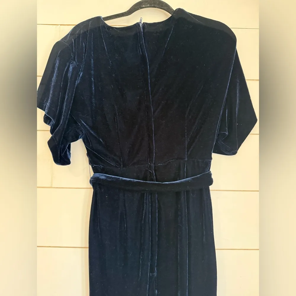 ModCloth x Collectif Keiko Velvet Maxi Dress Womens High Slit Blue Witchy - Image 10