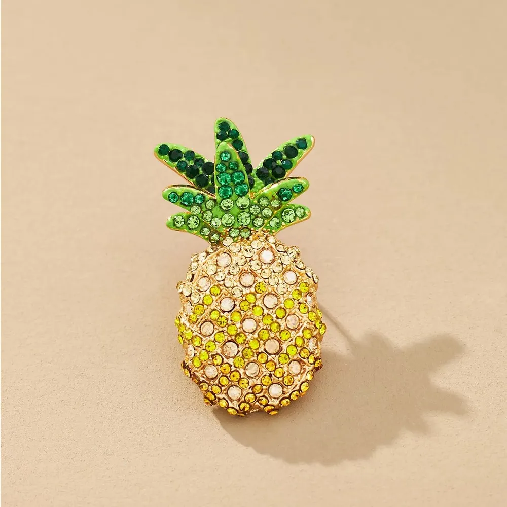 Baublebar Looking Pine Pavé Pineapple‎ Drop Earrings - Yellow/Green - NWB - Image 2
