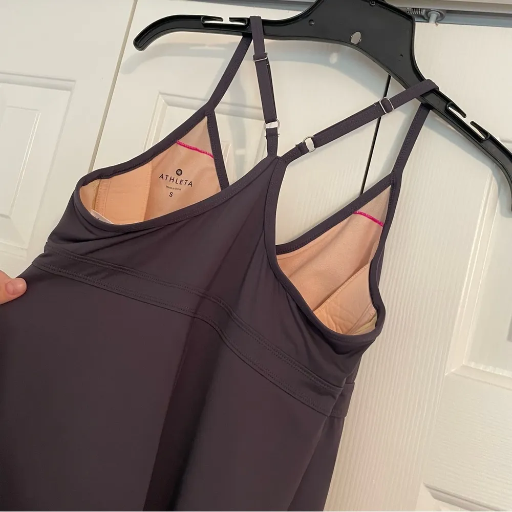 Athleta Shorebreak Activewear Swim Dress Sz Small Grey Built in Bra - Image 9